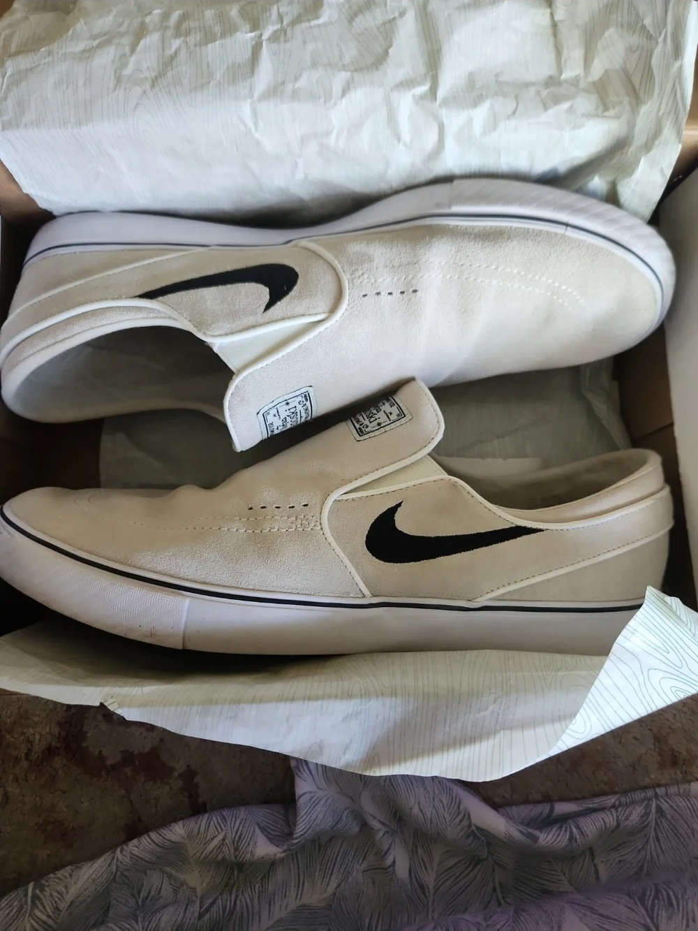 Size 14 - Nike Zoom Stefan Janoski+ Slip SB Summit Ivory & Black With Box